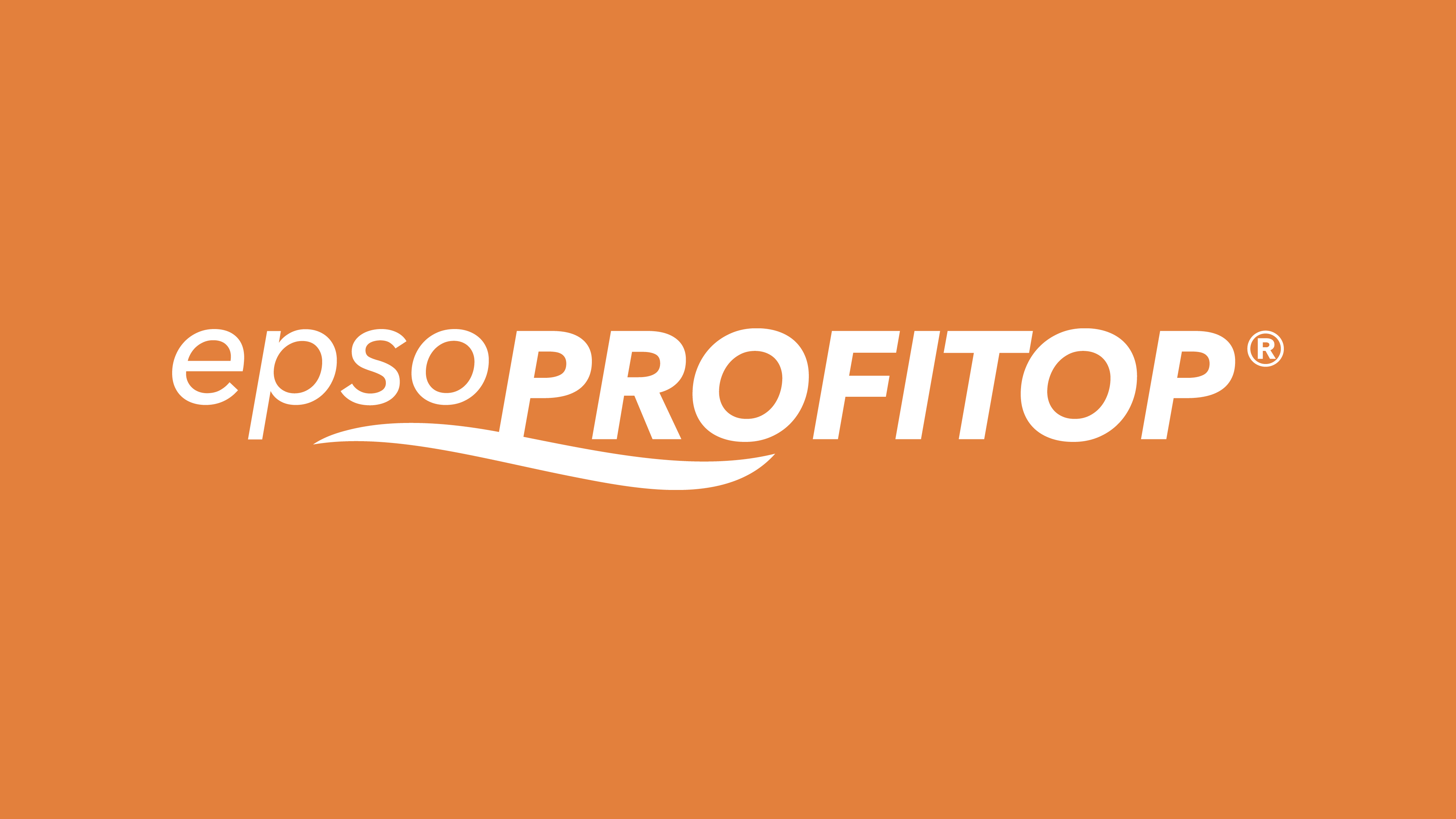 weißes epsoPROFITOP Logo auf orangenem Hintergrund