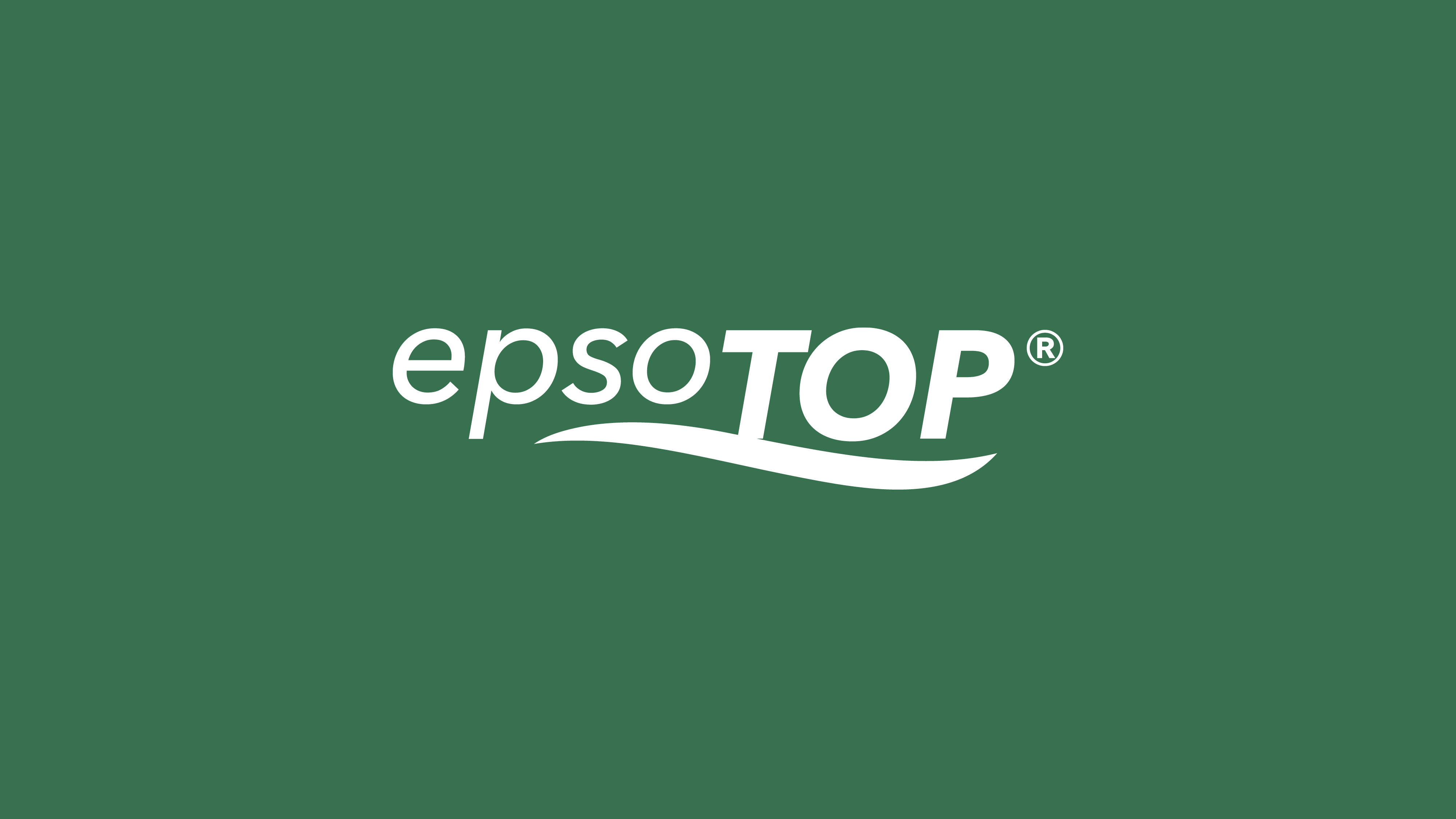 weißes epsoTOP Logo auf grünem Hintergrund