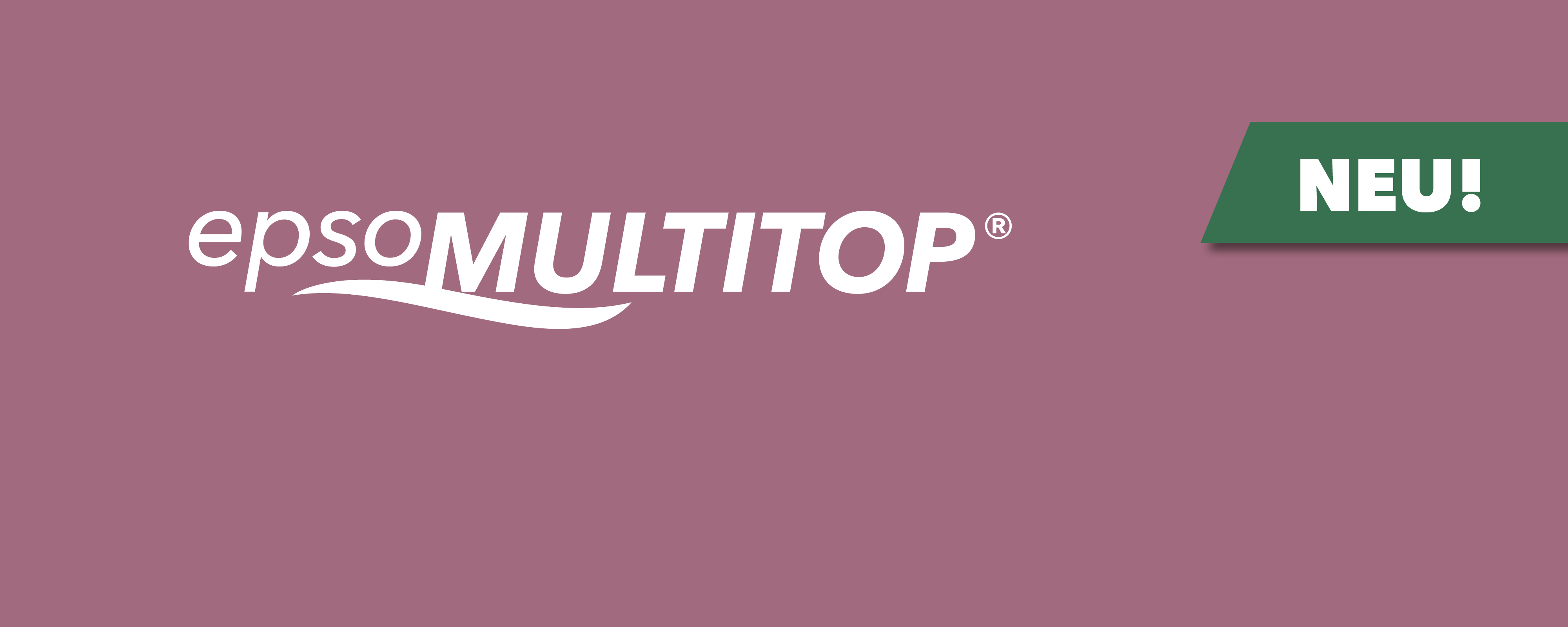 „epsoMULTITOP“-Logo auf beerenfarbenem Hintergrund mit „Neu!“-Label.