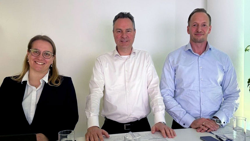 Julia Bock, Dr. Christian H. Meyer und Dr. Jens Christian Keuthen bei der Analystenkonferenz 2026