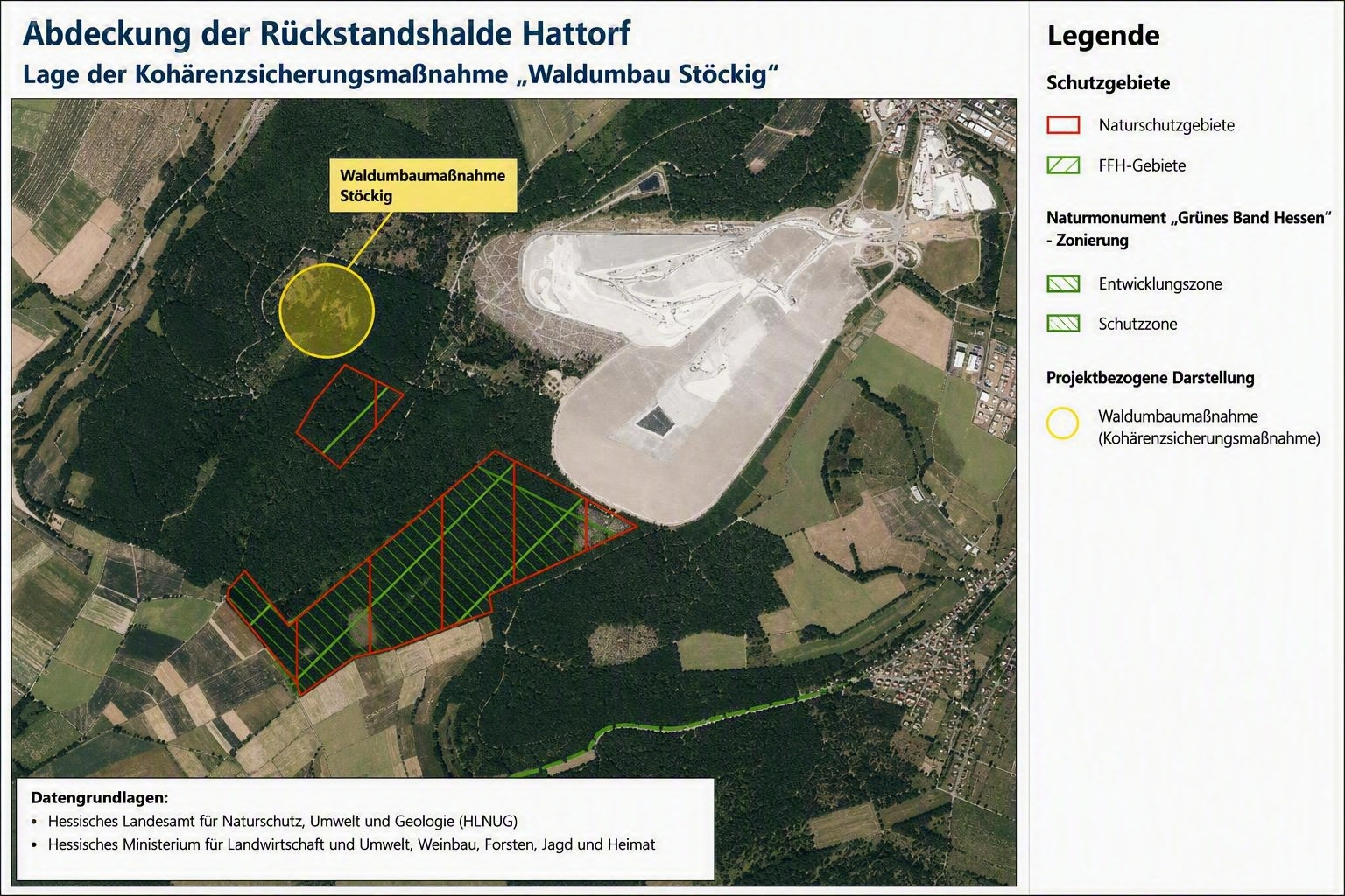 Karte des Schutzgebiets „Stöckig-Ruppertshöhe“ mit markierter Fläche für den geplanten Waldumbau.
