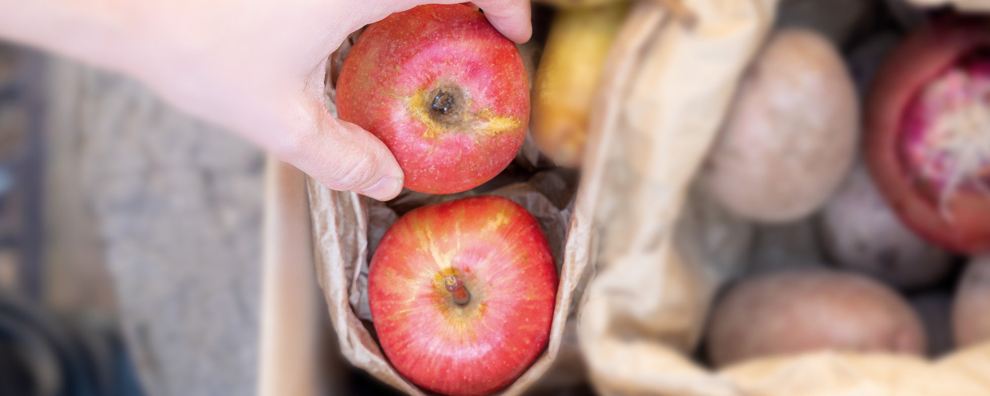 K+S Salz in leuchtend roten Äpfeln