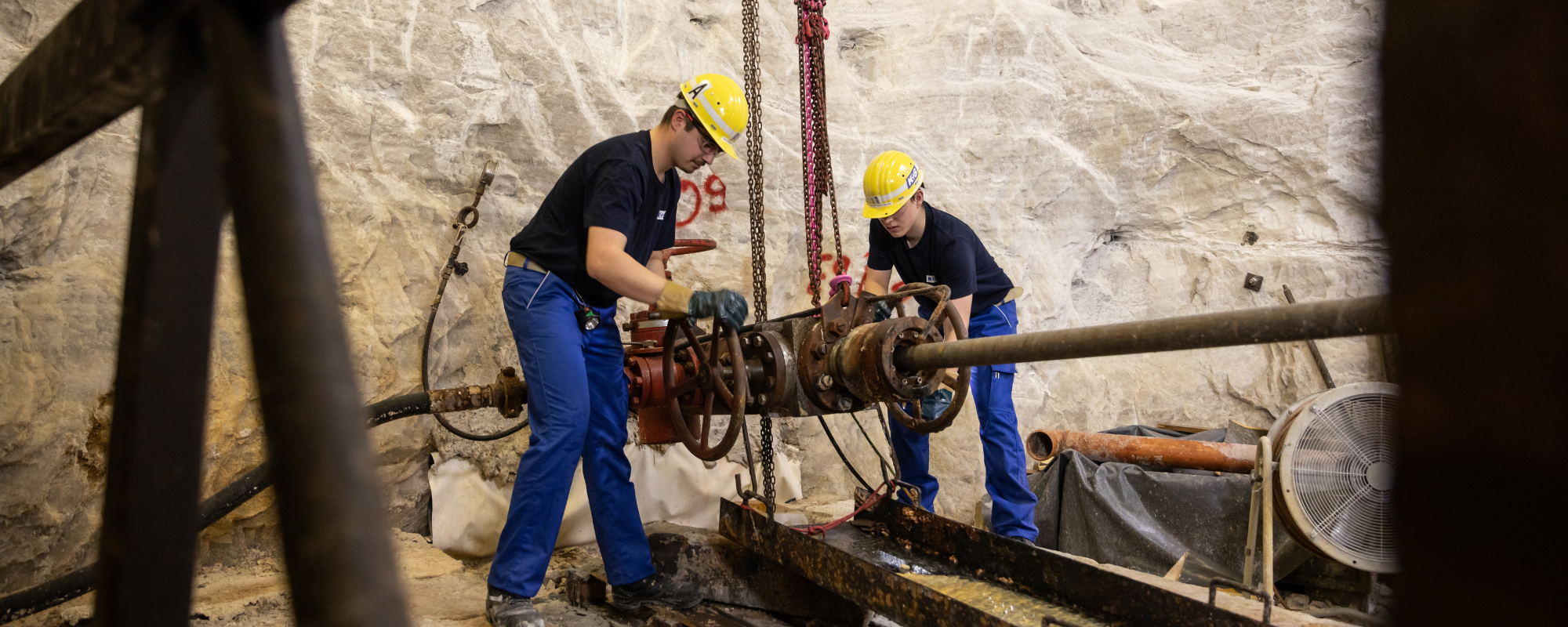Arbeiten mit einem Bohrgerät