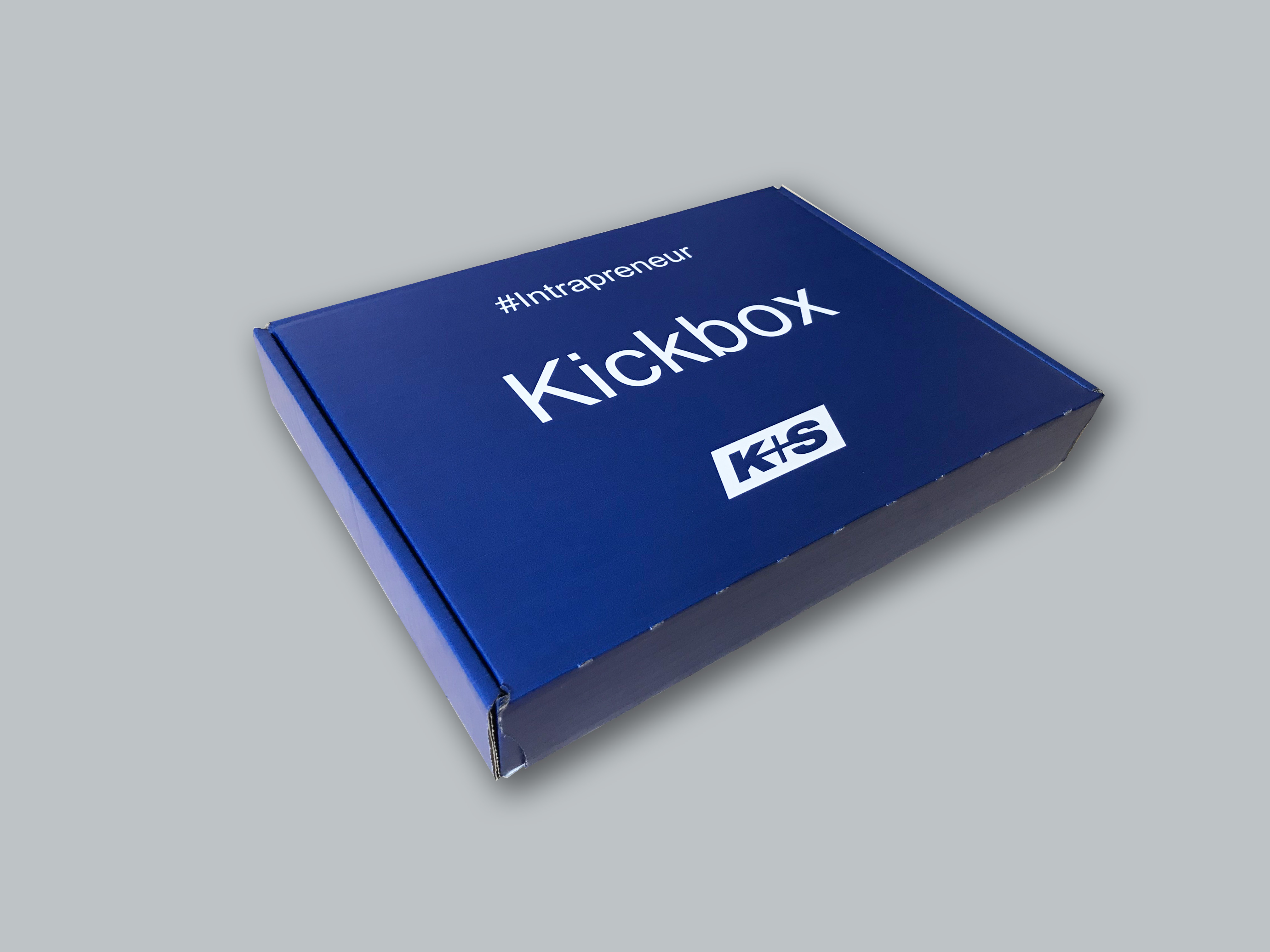 A photo of a blue box that says Kickbox